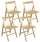 Lot de 4 Chaises Pliantes 47,5x42,5x45/79 cm en Bois de Hêtre FSC Brillant