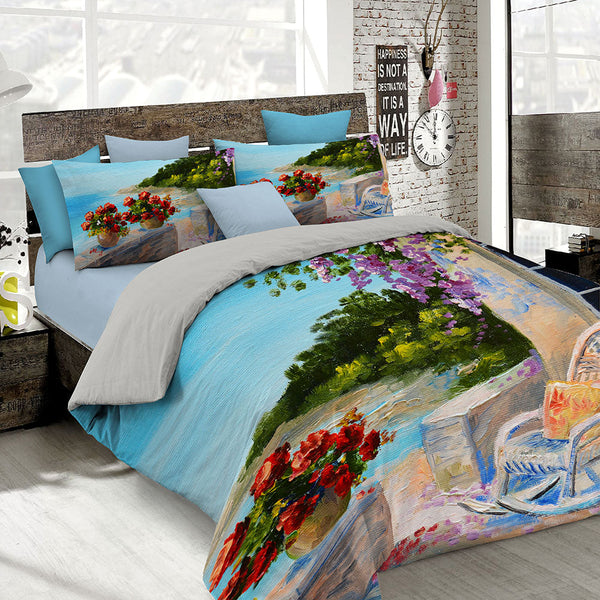 online Housse de couette avec imprimé sur le sac double et les taies d'oreiller