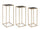 Ensemble de 3 tables basses carrées Nucleos Gold en acier
