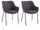 Lot de 2 Chaises Rembourrées 80x54x84 cm en Tissu Noir
