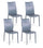 Lot de 4 chaises 42x41xH95 cm en simili cuir Kitty Gris Foncé