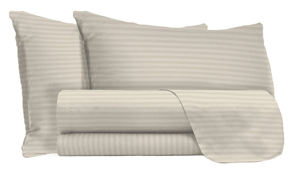 acquista Parure de lit double dessus et dessous et taies d'oreiller en satin de polyester gris tourterelle