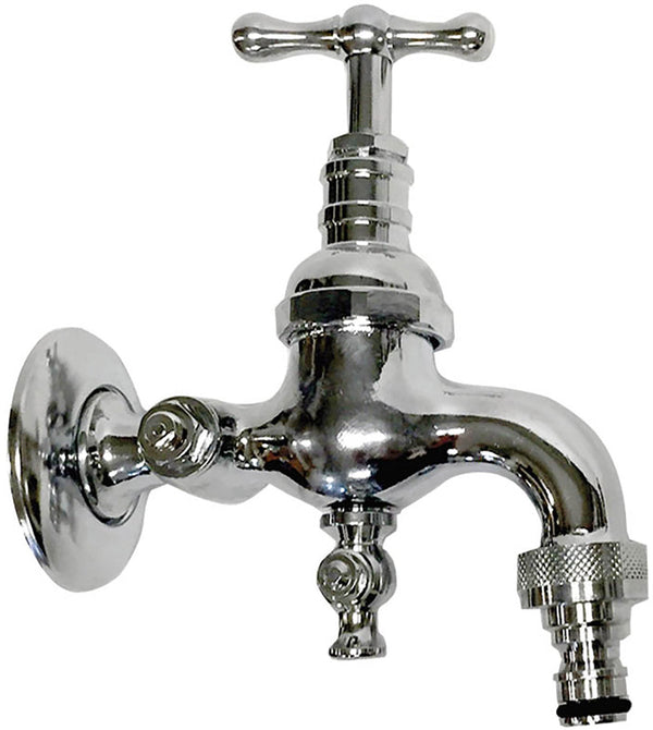 Robinet de fontaine de jardin en laiton chromé avec raccord rapide Morelli Frankfurt sconto