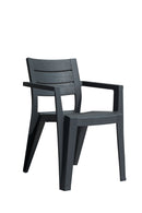 Set 6 Sedie da Giardino Keter Julie 61,5x58,5x79 cm Effetto Legno Grafite 