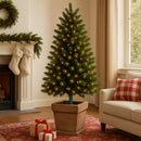 Base Albero di Natale a Vaso 30x30x35 cm con Attacco Universale Marrone      