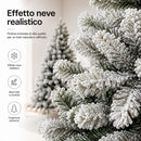 Albero di Natale Innevato Nebraska 180 cm Folto e Voluminoso con Effetto Neve Verde      