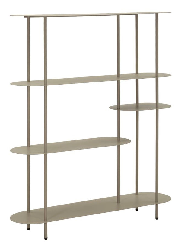 acquista Libreria Saturno Tortora 118x31x139 cm in Metallo Grigio tortora
