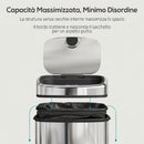 Pattumiera con Sensore a Infrarossi 40,5x29,5x58 cm Capacità da 50L con 2 Modalità di Apertura in Acciaio Inox Argento      