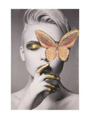 Stampa su Tela con Applicazioni Butterly 80x3,8x120 cm in Legno e canvas