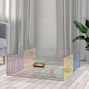 Recinto Recinzione per Animali Domestici 8pz 69x69x23 cm in Metallo Multicolor