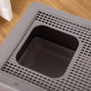 Lettiera Coperta per Gatti 53x40x40 cm in Plastica Viola e Bianco