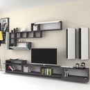 Parete attrezzata Domino 280 cm bianco ghisa