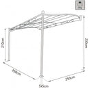 Gazebo Pergola Addossato 3,5x2,5 m in Acciaio Antracite