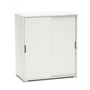 Mobiletto 2 Ante Scorrevoli 75x38x85 h cm in Truciolare bilaminato Bianca