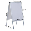 Espositore Pubblicitario Bifacciale a Cavalletto Pieghevole in PVC Bianco 64x8x121 cm 