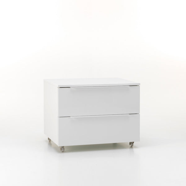 Commode à Roulettes 2 Tiroirs 70x52x57 cm en Bois Kato TFT Blanc Mat acquista