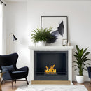 Camino a Bioetanolo da Pavimento 75x28x70 cm Stoccolma in Legno Bianco 