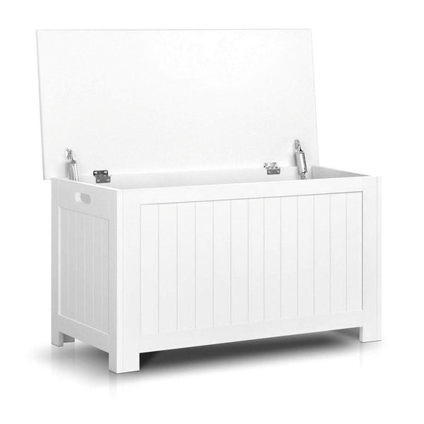 acquista Coffre coffre rectangulaire en MDF 81x40x46,5 cm Fumer Valentina Blanc