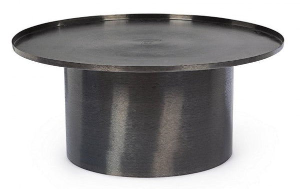 acquista Table basse ronde en métal nickel noir D80 Kalpita