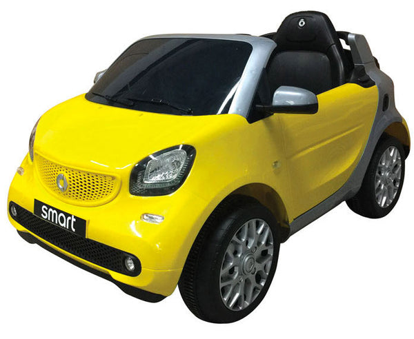 acquista Voiture Porteuse Électrique 12V Smart Fortwo Cabrio Jaune