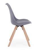 Set 4 Sedie 54x49x83,5 cm in Similpelle Grigio