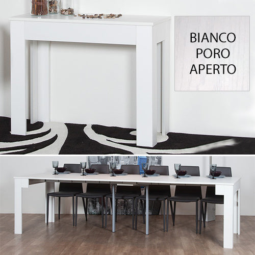 Table Console Extensible 42/302 Cm Blanc Pore Ouvert Groupdesign Magic Big  online