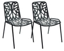 Set 2 Sedie da Giardino 52x59x83 cm in Acciaio RD Italia Fancy Antracite
