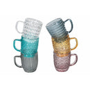 Set 6 Tazzine da Caffè Ø6x7 cm in Vetro Colorato Trasparente VdE Tivoli 1996 Geometrie