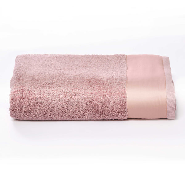 sconto Serviette Éponge 60x110 cm avec Volant Satin Rose Garrini Hope