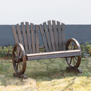 Panchina da Giardino 2 Posti 108x66x95 cm in Legno di Abete Carbonizzato