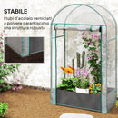 Serra a Parete 89x50x152 cm con Sacco per Piante e Ingresso Avvolgibile in Acciaio e Plastica Trasparente  