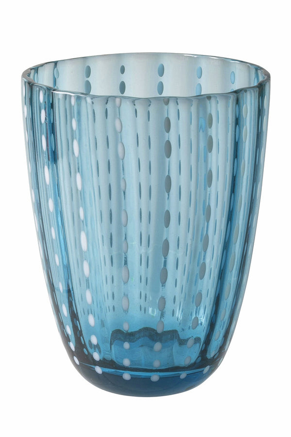 sconto Lot de 6 verres à eau en verre à pois et surface ondulée 300 ml Villa d'Este Home Tivoli Kalahari