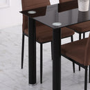 Tavolo Rettangolare 120x60x75 cm in Metallo e Vetro Temperato Nero