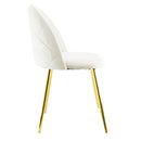 Set 4 Sedie 50x45x80 cm in Tessuto Vellutato Piedi Oro Beige