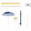 Ombrellone da Giardino in Ferro Ø2.1m Blu 