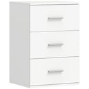 Comodino Moderno e Multiuso 40x35x60 cm con 3 Cassetti in MDF Bianco      