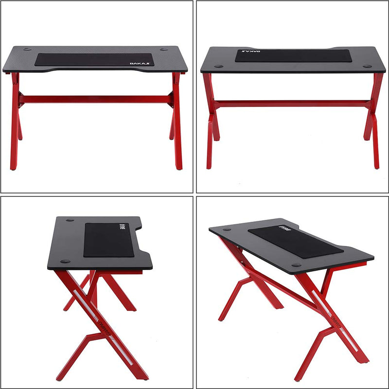 Scrivania Gaming Porta Pc Computer in Metallo e Legno MDF Tappetino Mouse Pad