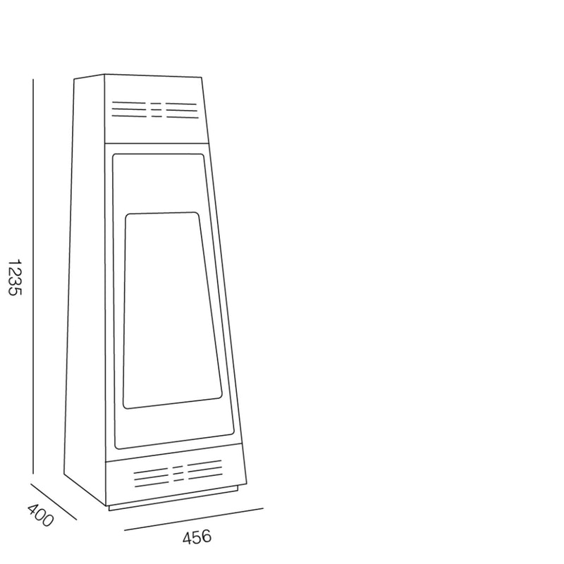 Camino a Bioetanolo da Pavimento 45,6x45x123,5 cm 3000W 2L Tokyo Nero 