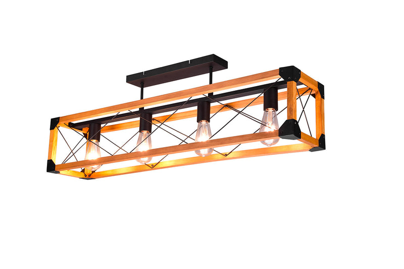 Plafoniera da Interno Attacco E27 in Metallo Nero Opaco