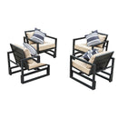 Set 4 Poltrone Eleganti da Esterno di Alta Qualità con Cuscini 70.6x83.1x81 cm 