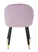 Sedia Loty Rosa 57x58x80 cm in Legno e Velluto Rosa Nero e Oro