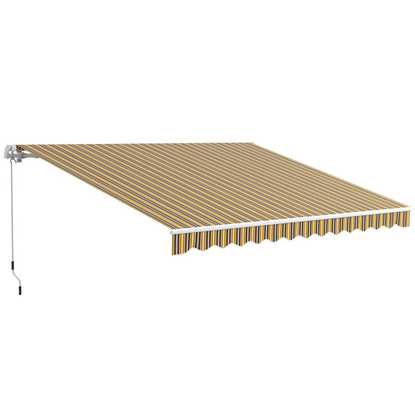 prezzo Tenda da Sole per Esterno Avvolgibile a Bracci 350x250 cm con Apertura a Manovella Giallo
