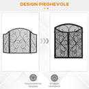 Parascintille con Antine 66x31x81 cm in Metallo Nero