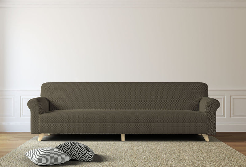 Copridivano Elasticizzato in Poliestere e Cotone Fashionable Tortora