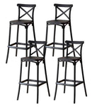 Set 4 Sgabelli 40x36x91 cm in Polipropilene Pompei Nero Seconda Scelta