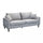 Canapé 3 places Chandler 196x81x89 h cm en velours gris tourterelle