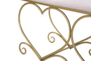 Panca Heart Rosa 105x37,5x51,5 cm in Ferro e MDF e Spugna e Poliestere Oro e Rosa
