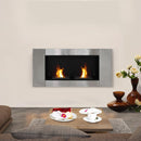 Camino a Bioetanolo da Parete 110x54 cm Argento 