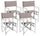 Lot de 4 Chaises Directeur de Jardin 55x52x86 cm en Aluminium Gris Tourterelle