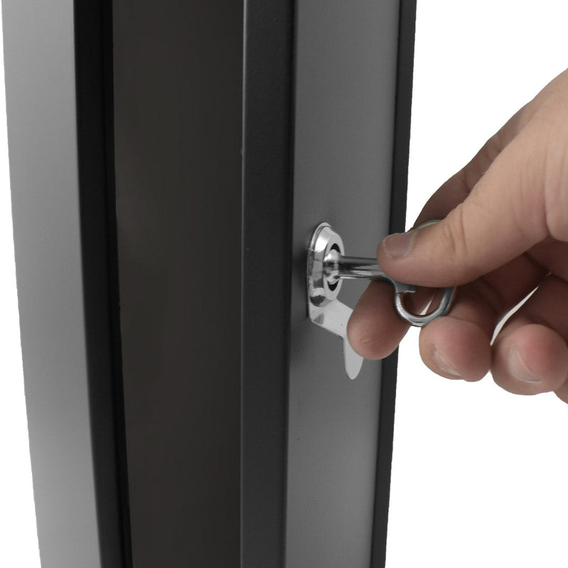 Posacenere a Colonna 30,5x106,3x24,7 cm in Metallo Nero Opaco 3L per Interno Esterno